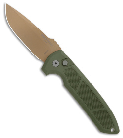 Pro-Tech Les George Rockeye Desert Warrior Auto Textured Green Al (3.4" Copper)