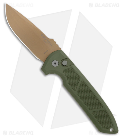 Pro-Tech Les George Rockeye Desert Warrior Auto Textured Green Al (3.4" Copper)
