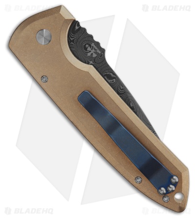 Pro-Tech Rockeye Drop Point Automatic Knife Textured Bronze (3.4" Damascus)