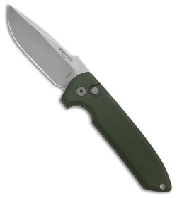 ProTech Les George Rockeye Automatic Knife Green Aluminum (3.4" Stonewash)