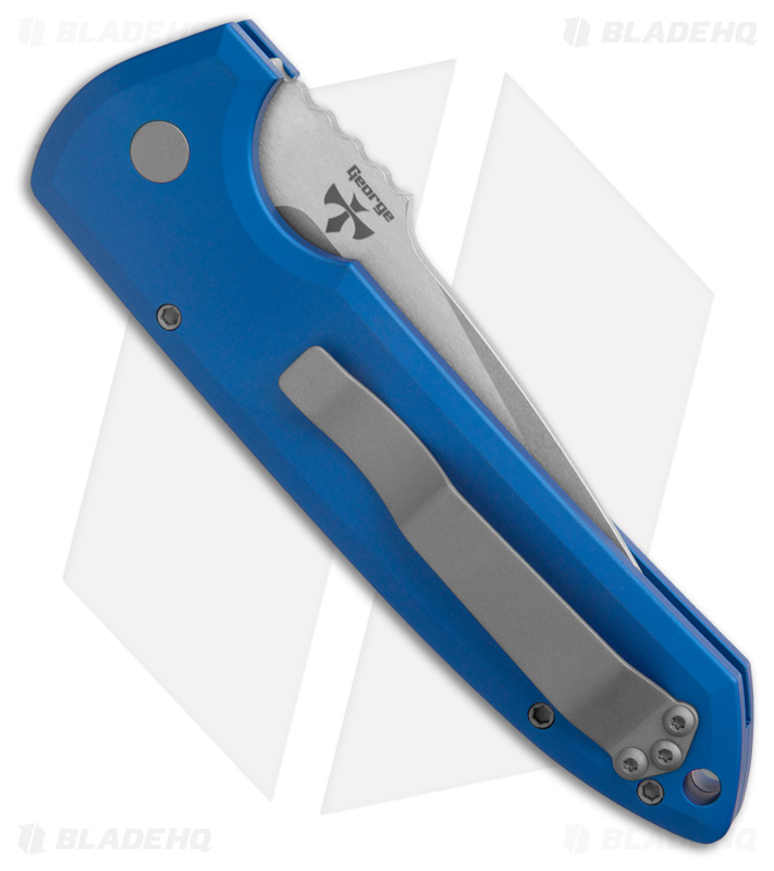 Protech Les George Rockeye Auto Knife Blue LG301 - Blade HQ