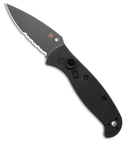 Spyderco Autonomy 2 Automatic Knife Black G-10 (3.5" Black Serr LC200N) 