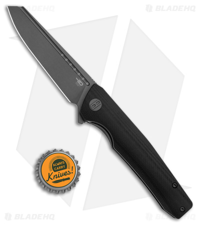 Bestech Knives Slyther Liner Lock Knife Black G-10 (3.7" Titanized Gray) BG51A-2