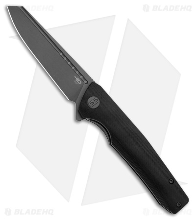 Bestech Knives Slyther Liner Lock Knife Black G-10 (3.7" Titanized Gray) BG51A-2