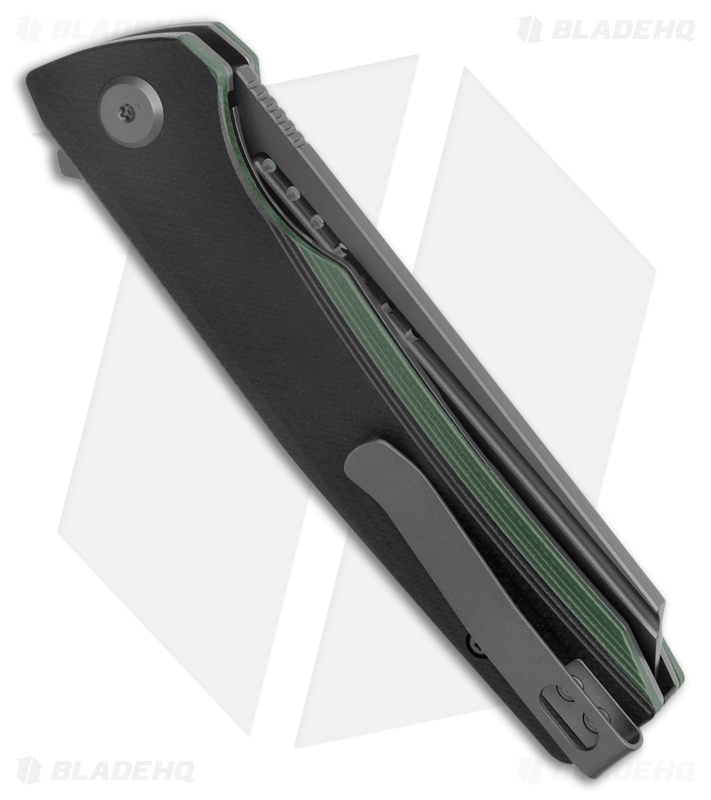 Bestech Slyther Liner Lock Knife Black/Green G-10 (3.7" Titanized Gray) BG51D