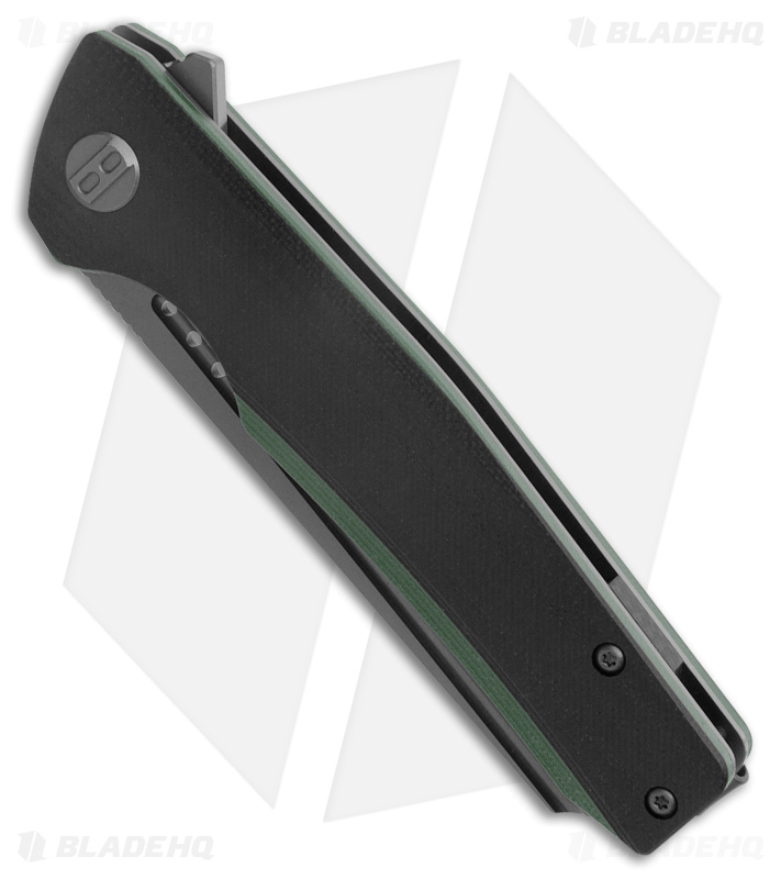Bestech Slyther Liner Lock Knife Black/Green G-10 (3.7" Titanized Gray) BG51D
