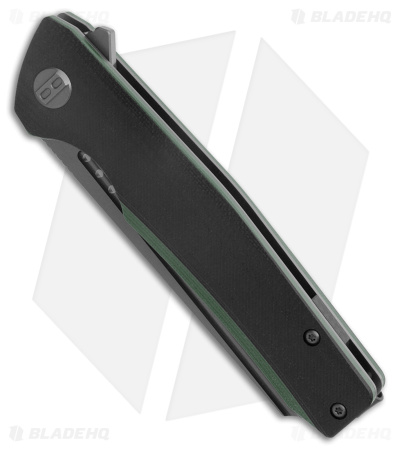 Bestech Slyther Liner Lock Knife Black/Green G-10 (3.7" Titanized Gray) BG51D