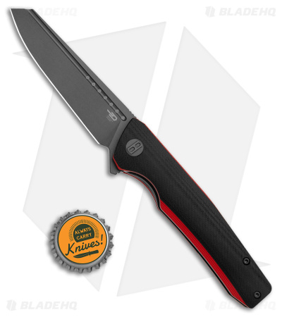 Bestech Slyther Liner Lock Knife Black/Red G-10 (3.7" Titanized Gray) BG51C