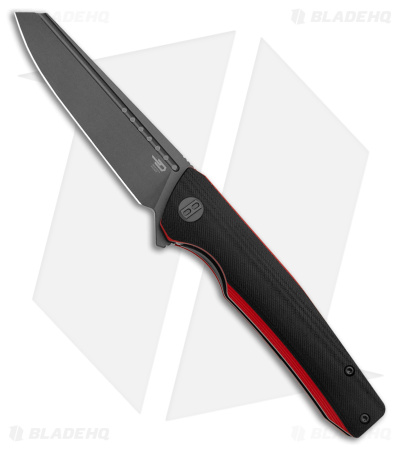 Bestech Slyther Liner Lock Knife Black/Red G-10 (3.7" Titanized Gray) BG51C
