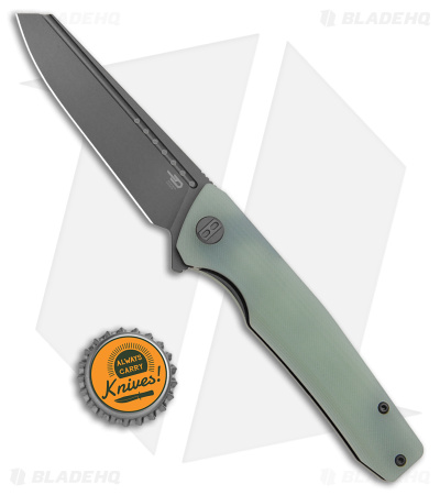 Bestech Knives Slyther Liner Lock Knife Jade G-10 (3.7" Titanized Gray) BG51B-3