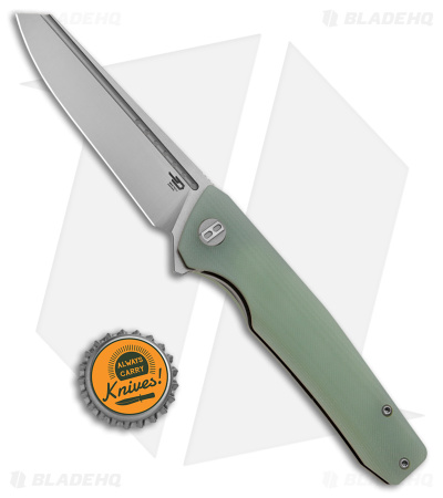 Bestech Knives Slyther Liner Lock Knife Natural Jade G-10 (3.7" Satin) BG51B-1