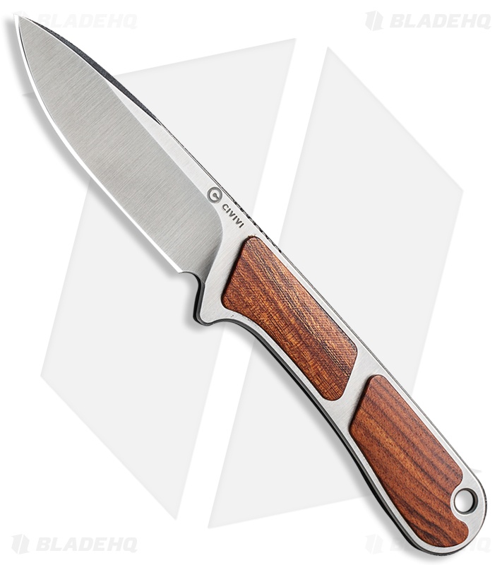 CIVIVI Mini Elementum Fixed Blade Knife Guibourtia Wood (2.24" Satin) C23010-4