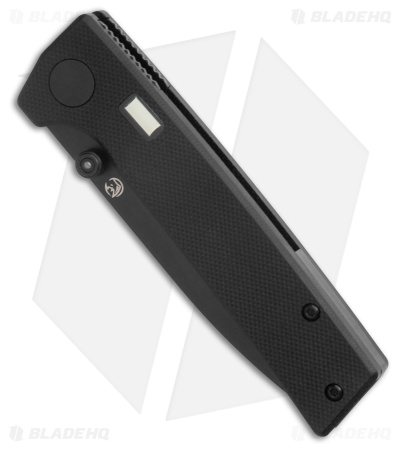 Glow Rhino Fermi Tritium Pocket Knife Black G-10 + Orange Stud (3" Black)