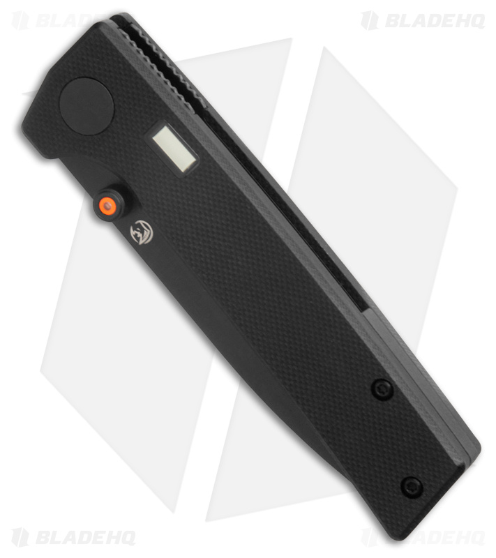 Glow Rhino Fermi Tritium Pocket Knife Black G-10 + Orange Stud (3" Black)