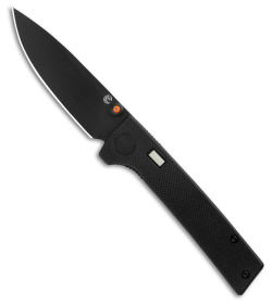 Glow Rhino Fermi Tritium Pocket Knife Black G-10 + Orange Stud (3" Black)