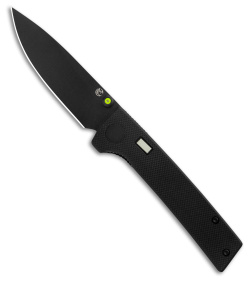 Glow Rhino Fermi Tritium Pocket Knife Black G-10 + Yellow Stud (3" Black)