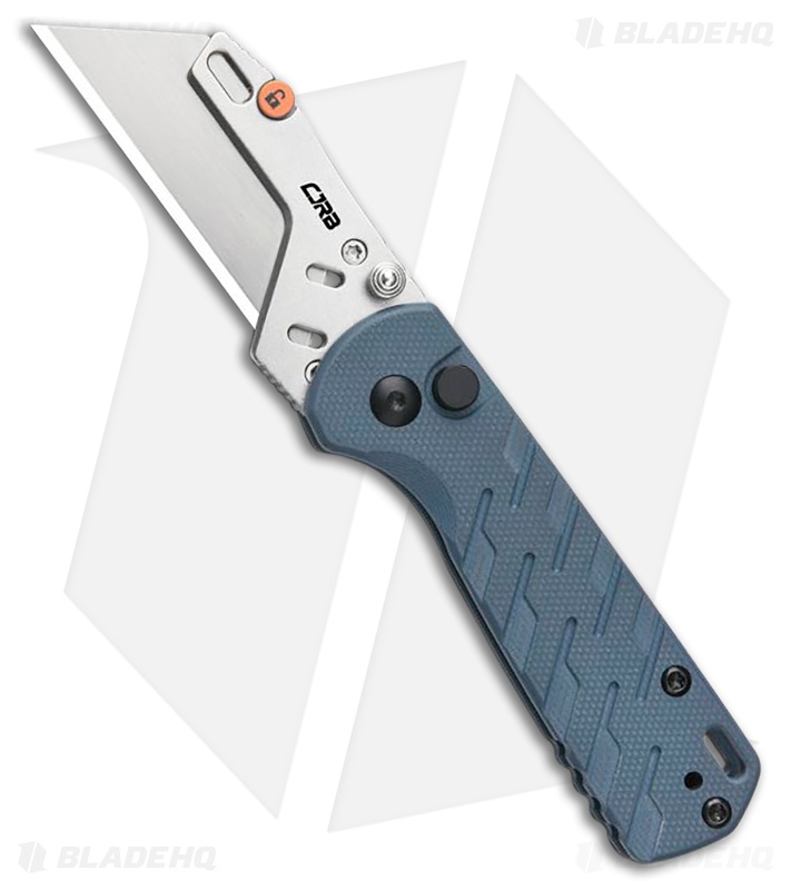 CJRB Boxer Button Lock Utility Knife Blue Ripple G-10 (2.4" Utility)
