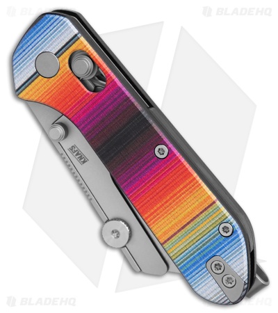 KNAFS Yuti Crossbar Lock Utility Knife Mexican Blanket G-10 (2" Satin)