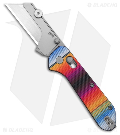 KNAFS Yuti Crossbar Lock Utility Knife Mexican Blanket G-10 (2" Satin)