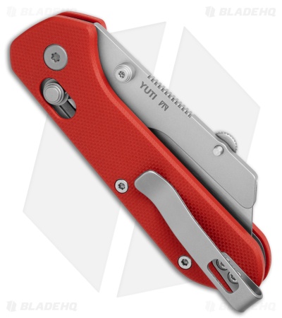 KNAFS Yuti Crossbar Lock Utility Knife Red G-10 (2" Satin)