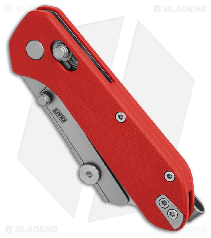 KNAFS Yuti Crossbar Lock Utility Knife Red G-10 (2" Satin)