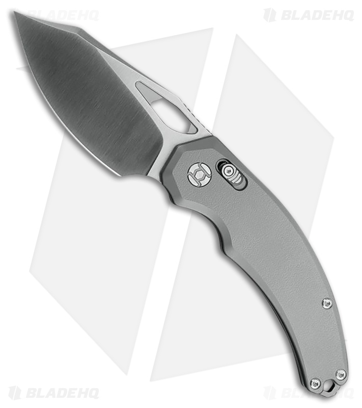 Kunwu Knives X-Padre XT Lock Knife Gray Orange Peel Titanium (3.3" Satin)