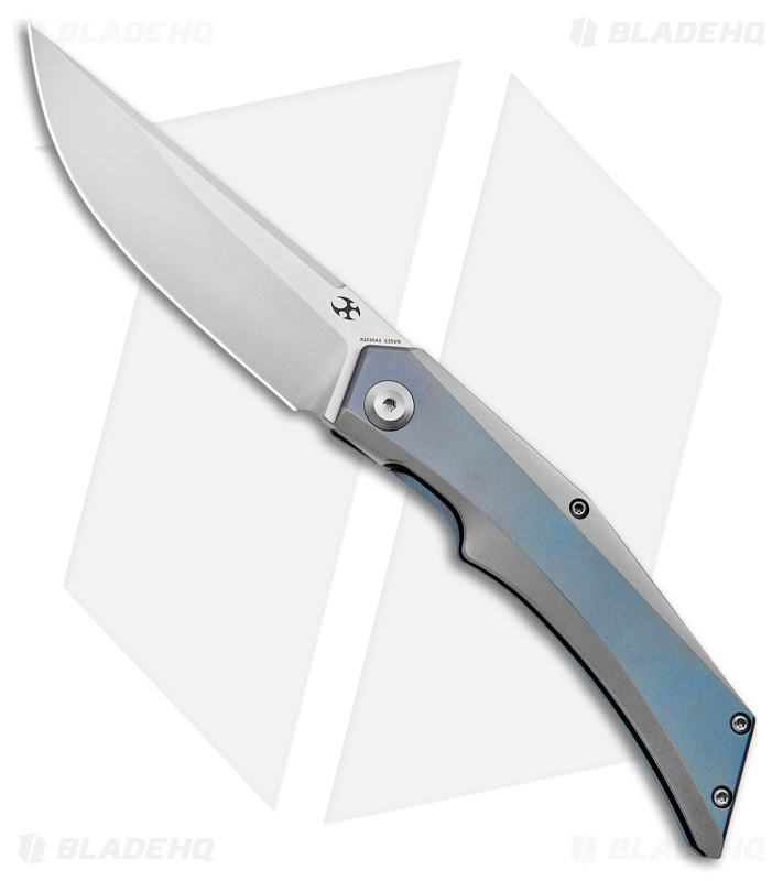 Kansept Knives Naska Frame Lock Knife Blue BB Ti (3.75 Satin S35VN) 