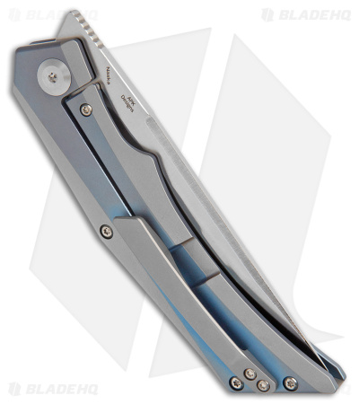 Kansept Knives Naska Frame Lock Knife Blue BB Ti (3.75 Satin S35VN) 