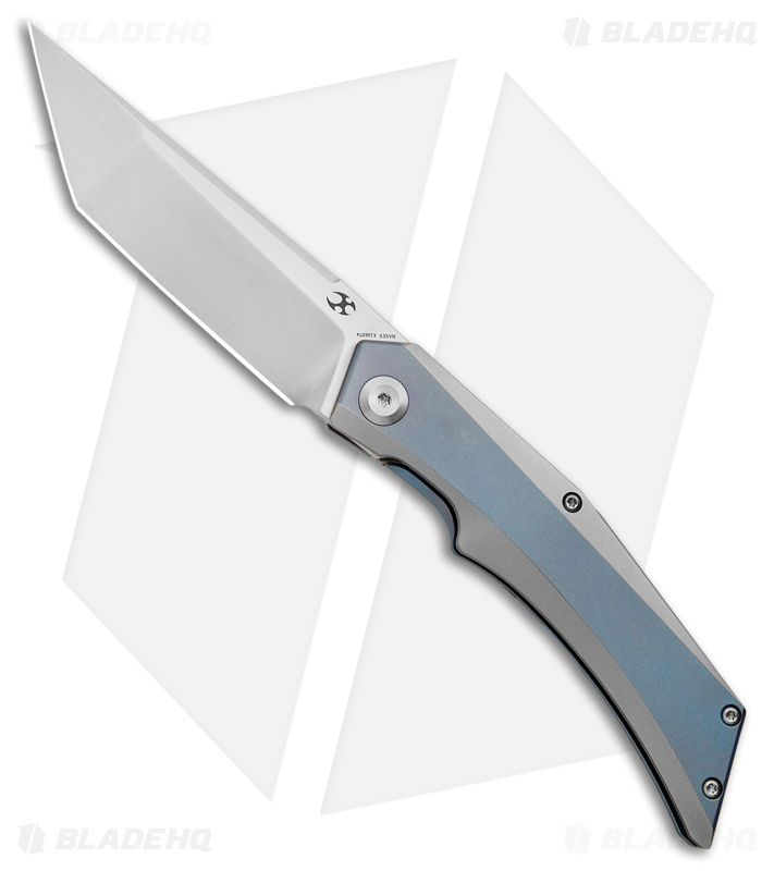 Kansept Knives Naska Frame Lock Knife Blue BB Ti (3.75" Satin S35VN)