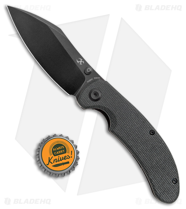 Kansept Knives Nesstreet Liner Lock Knife Black Micarta (3.5" Black S35VN) 