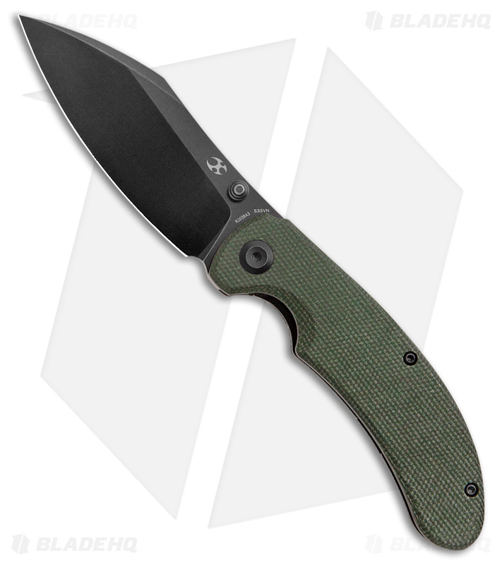 Kansept Knives Nesstreet Liner Lock Knife Green Micarta (3.5" Black S35VN) 