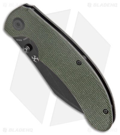 Kansept Knives Nesstreet Liner Lock Knife Green Micarta (3.5" Black S35VN) 