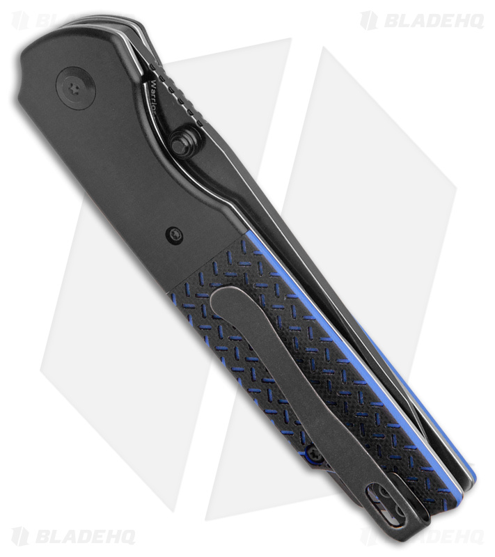 Kansept Knives Warrior Tanto Liner Lock Knife Blue/Black G-10/Al (3.5" Black SW)