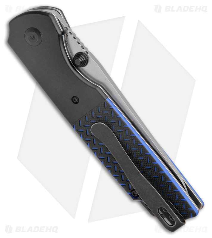 Kansept Knives Warrior Tanto Liner Lock Knife Blue/Black G-10/Al (3.5" SW D2)