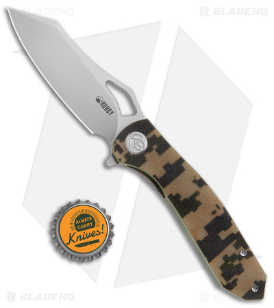 Kubey Drake Nest Liner Lock Knife Camo G-10 (3.4" Sandblast S30V)