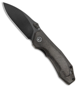 Petrified Fish Havrog Liner Lock Knife Black Micarta (3.2" Black SW K110) PFP04