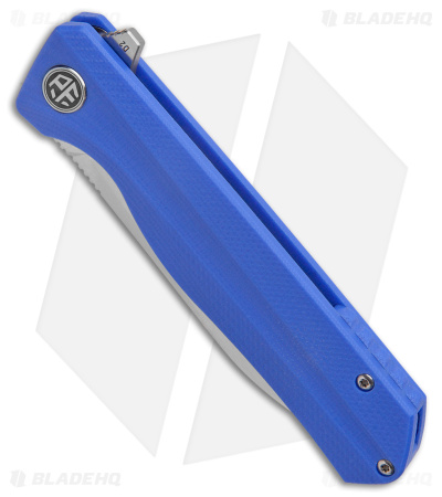 Petrified Fish Forward Liner Lock Knife Blue G-10 (3.5" Satin D2) PF818BS 