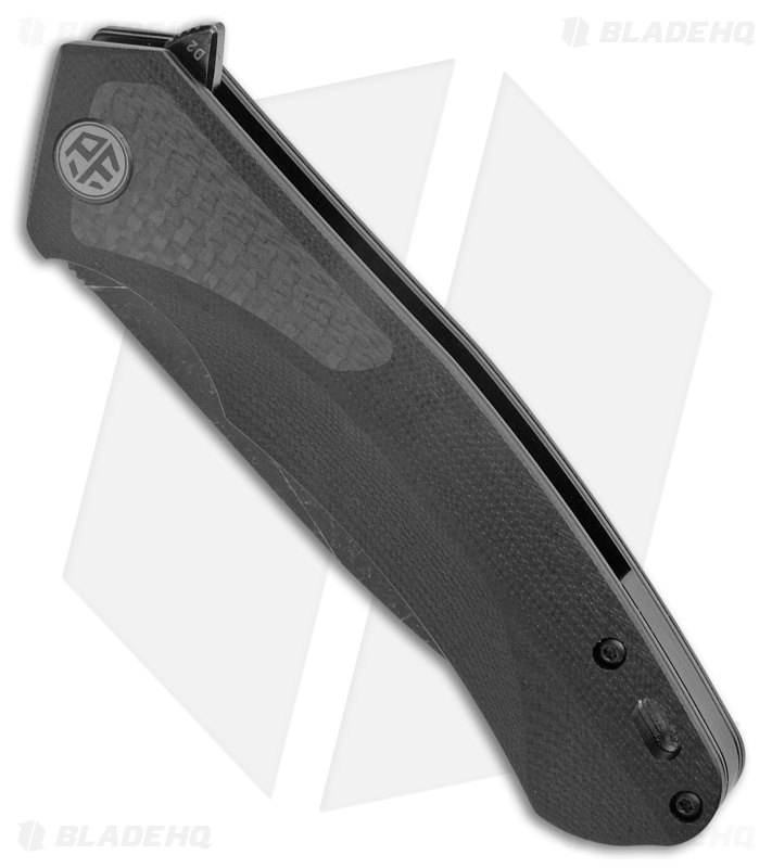 Petrified Fish Pub Liner Lock Knife Black G-10 (3.7" Black D2) PF838CDW