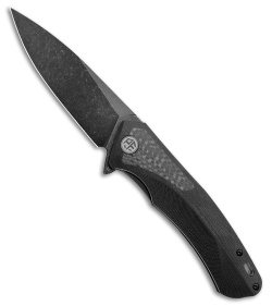 Petrified Fish Pub Liner Lock Knife Black G-10 (3.7" Black D2) PF838CDW