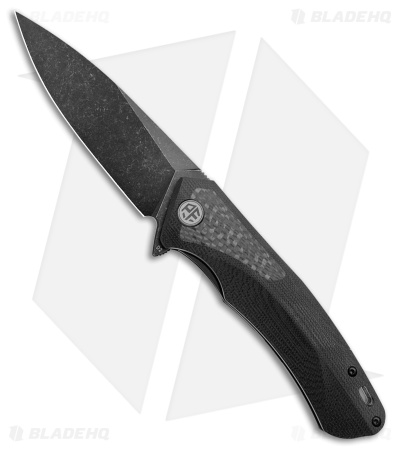 Petrified Fish Pub Liner Lock Knife Black G-10 (3.7" Black D2) PF838CDW