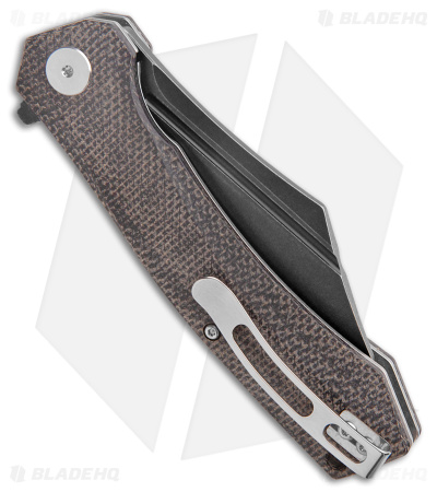 Petrified Fish Pioneer Liner Lock Knife Black Flax G-10 (3.8" Black SW D2)PF939 