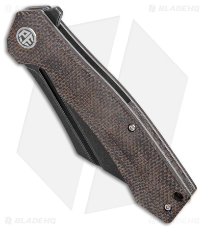 Petrified Fish Pioneer Liner Lock Knife Black Flax G-10 (3.8" Black SW D2)PF939 