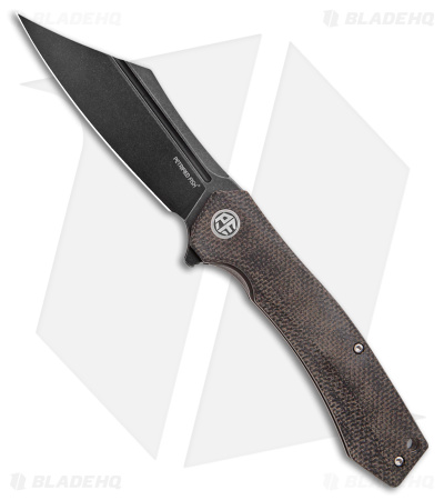 Petrified Fish Pioneer Liner Lock Knife Black Flax G-10 (3.8" Black SW D2)PF939 