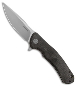 Petrified Fish Warrior Liner Lock Knife Black Micarta (3.5" BB K110) PF949 