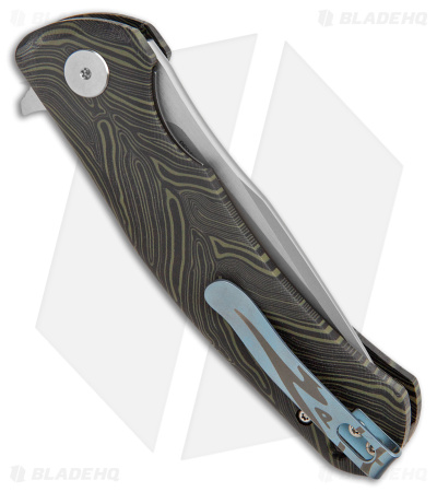 Petrified Fish Warrior Liner Lock Knife Green/Black G-Mascus (3.5" SW) PF949 