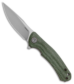 Petrified Fish Warrior Liner Lock Knife Green Micarta (2.8" SW K110) PF949