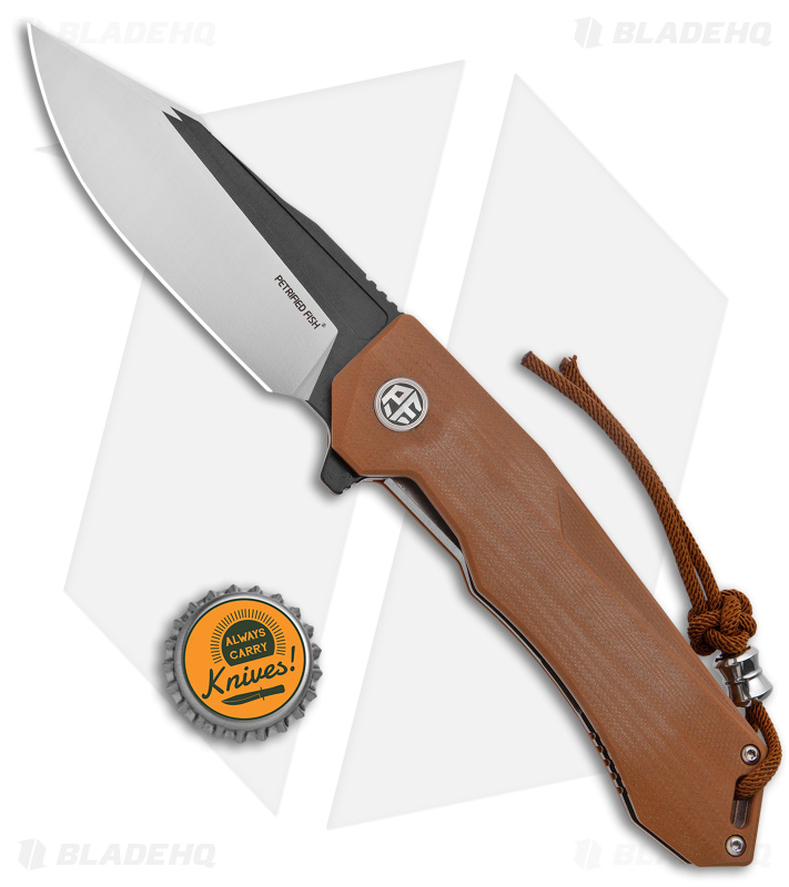 Petrified Fish PF969 Liner Lock Knife Brown G-10 - Blade HQ