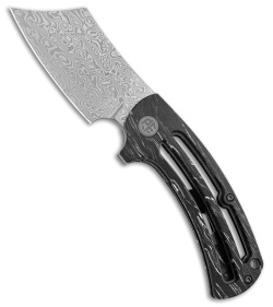 Petrified Fish Eddy Liner Lock Knife White G-Mascus (3.18" Damascus) PFE01