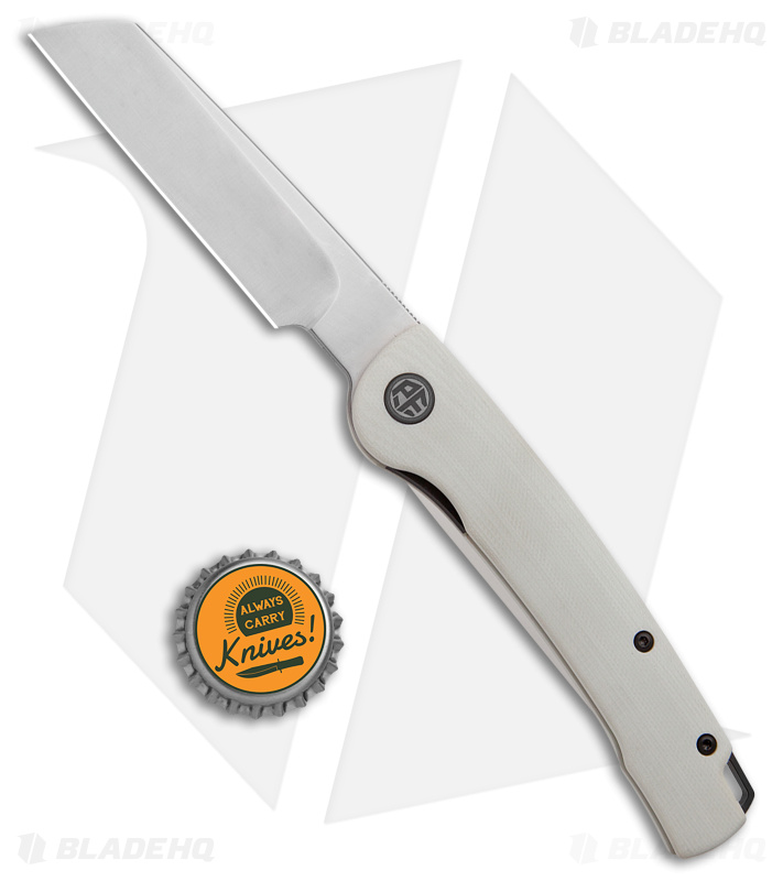 Petrified Fish Scholar Liner Lock Knife White G-10 (3.6" Satin 154CM) PFE04
