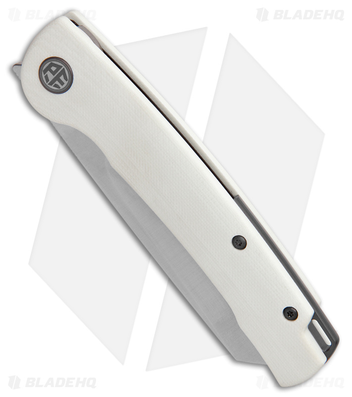 Petrified Fish Scholar Liner Lock Knife White G-10 (3.6" Satin 154CM) PFE04